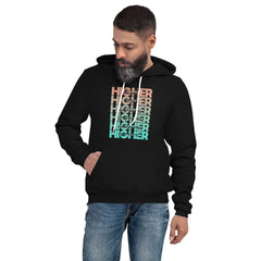 "Higher" Unisex Hoodie (Black) | Beige/Cyan