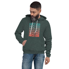 "Higher" Unisex Hoodie (Black) | Turquoise/Orange