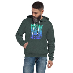 "Higher" Unisex Hoodie (Black) | Turquoise/Blue