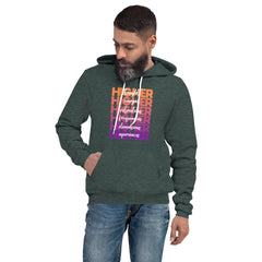 "Higher" Unisex Hoodie (White) | Orange/Purple