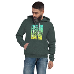 "Higher" Unisex Hoodie (Black) | Cyan/Yellow