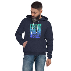 "Higher" Unisex Hoodie (Black) | Turquoise/Blue