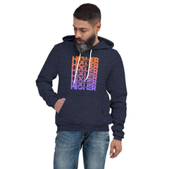 "Higher" Unisex Hoodie (Black) | Orange/Purple