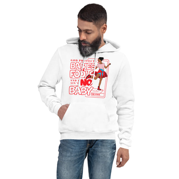 "God Protects Fools" Unisex Hoodie (Woman Version) | Red