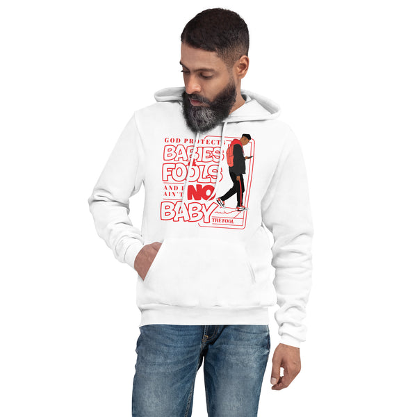 "God Protects Fools" Unisex Hoodie (Man Version) | Red