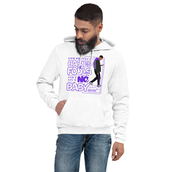 "God Protects Fools" Unisex Hoodie (Man Version) | Purple