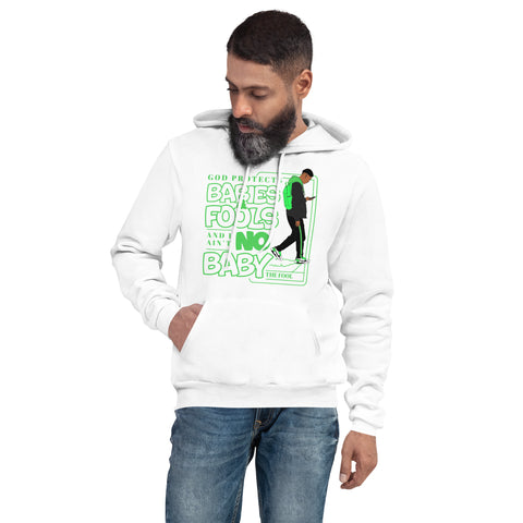 "God Protects Fools" Unisex Hoodie (Man Version) | Green