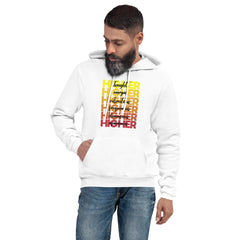 "Higher" Unisex Hoodie (Black) | Yellow/Burgundy