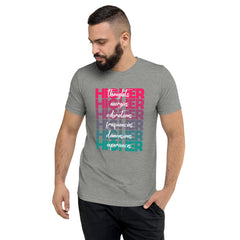 "Higher" Unisex T-Shirt (White) | Pink/Turquoise