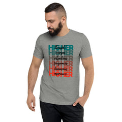 "Higher" Unisex T-Shirt (Black) | Turquoise/Orange