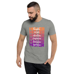 "Higher" Unisex T-Shirt (White) | Orange/Purple