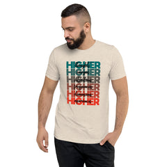 "Higher" Unisex T-Shirt (Black) | Turquoise/Orange