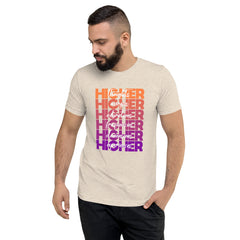 "Higher" Unisex T-Shirt (White) | Orange/Purple