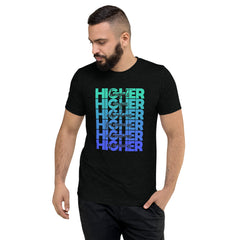 "Higher" Unisex T-Shirt (Black) | Turquoise/Blue