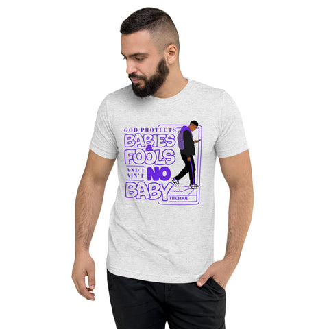 "God Protects Fools" Unisex T-Shirt (Man Version) | Purple