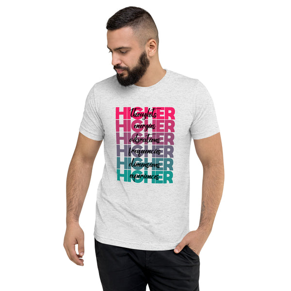 "Higher" Unisex T-Shirt (Black) | Pink/Turquoise