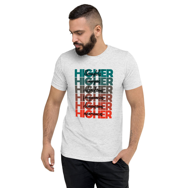 "Higher" Unisex T-Shirt (Black) | Turquoise/Orange