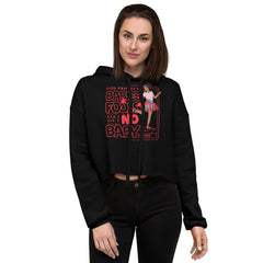 "God Protects Fools" Crop Hoodie (Woman Version) | Red