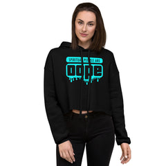 "Spiritual People" Crop Hoodie (Solid) | Cyan