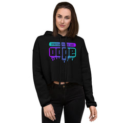 "Spiritual People" Crop Hoodie (Gradient) | Cyan/Purple