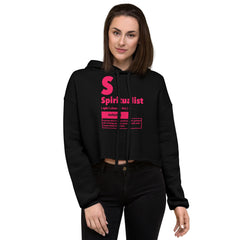 "Spiritualist" Crop Hoodie (Solid) | Hot Pink