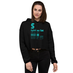 "Spiritualist" Crop Hoodie (Gradient) | Cyan/Turquoise