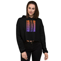 "Higher" Crop Hoodie (Black) | Orange/Purple