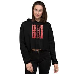 "Higher" Crop Hoodie (Black) | Red