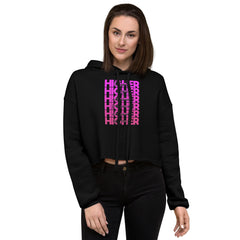 "Higher" Crop Hoodie (Black) | Pink