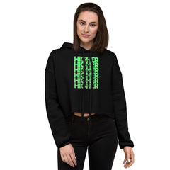 "Higher" Crop Hoodie (Black) | Green