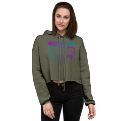 "Spiritual People" Crop Hoodie (Gradient) | Teal/Purple