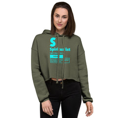 "Spiritualist" Crop Hoodie (Solid) | Cyan