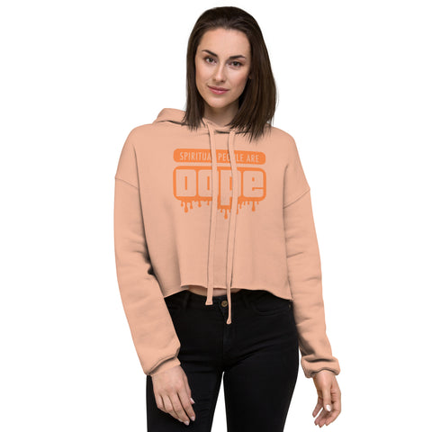 "Spiritual People" Crop Hoodie (Solid) | Peach