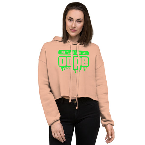 "Spiritual People" Crop Hoodie (Solid) | Lime