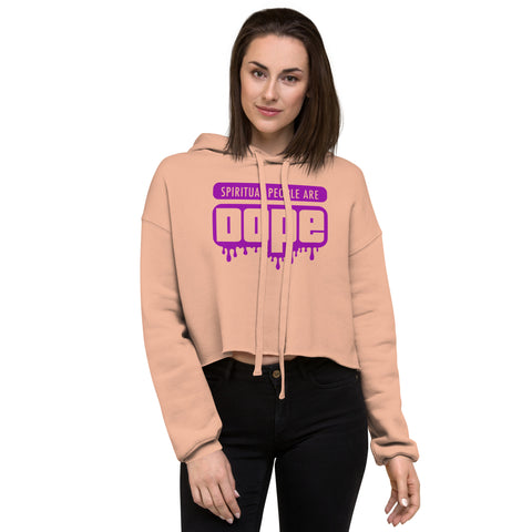 "Spiritual People" Crop Hoodie (Solid) | Electric Purple