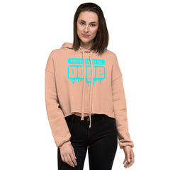 "Spiritual People" Crop Hoodie (Solid) | Cyan