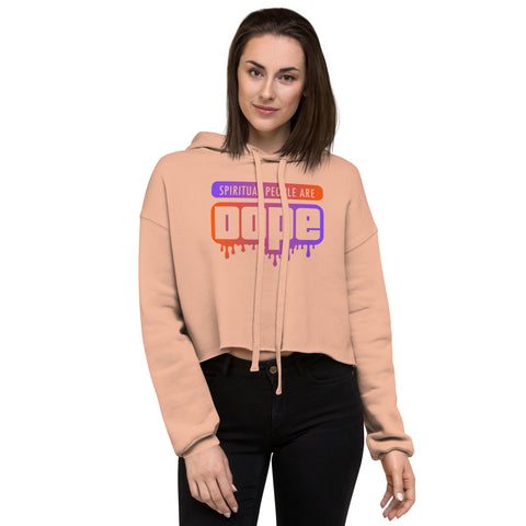 "Spiritual People" Crop Hoodie (Gradient) | Orange/Purple