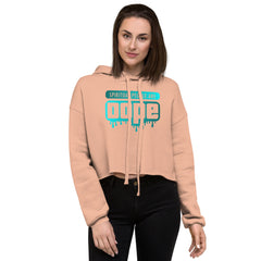 "Spiritual People" Crop Hoodie (Gradient) | Cyan/Turquoise