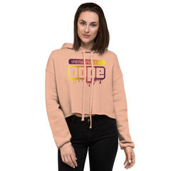 "Spiritual People" Crop Hoodie (Gradient) | Burgundy/Yellow