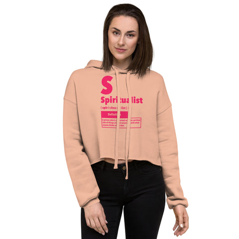 "Spiritualist" Crop Hoodie (Solid) | Hot Pink