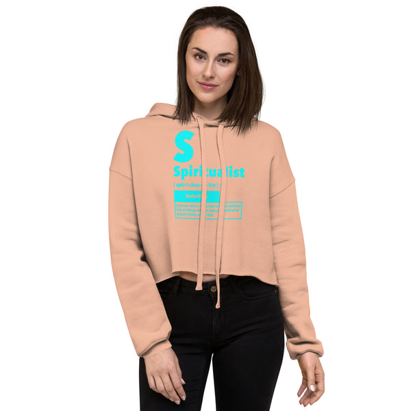 "Spiritualist" Crop Hoodie (Solid) | Cyan