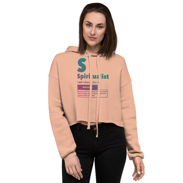 "Spiritualist" Crop Hoodie (Gradient) | Turquoise/Pink