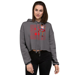 "God Protects Fools" Crop Hoodie (Woman Version) | Red