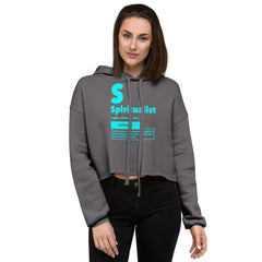 "Spiritualist" Crop Hoodie (Solid) | Cyan