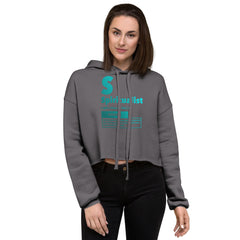 "Spiritualist" Crop Hoodie (Gradient) | Cyan/Turquoise