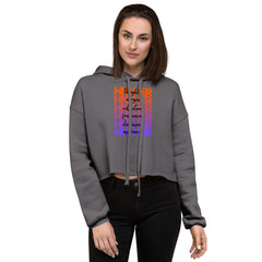 "Higher" Crop Hoodie (Black) | Orange/Purple