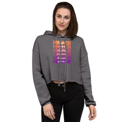 "Higher" Crop Hoodie (White) | Orange/Purple