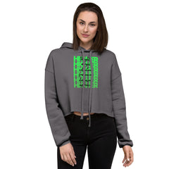 "Higher" Crop Hoodie (Black) | Green