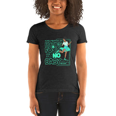 "God Protects Fools" Ladies T-Shirt (Woman Version) | Cyan