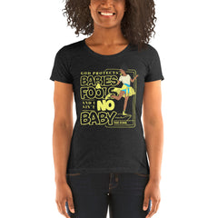 "God Protects Fools" Ladies T-Shirt (Woman Version) | Yellow